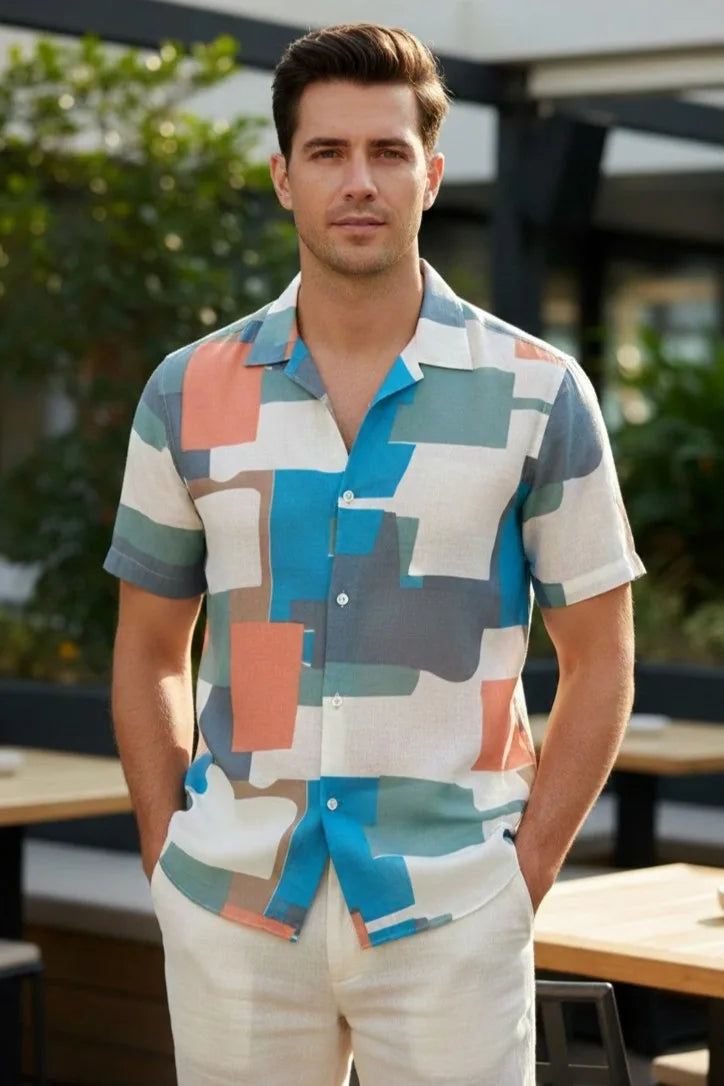 abstract print shirt - front