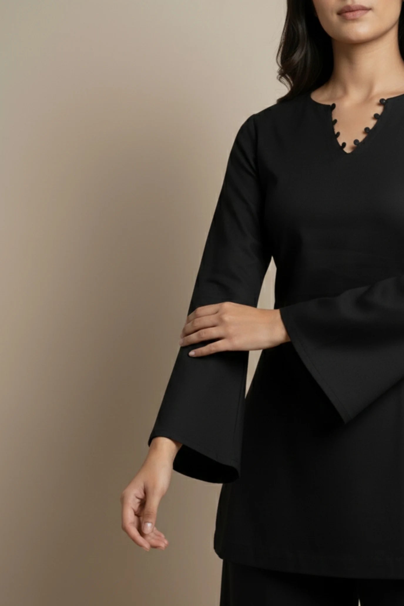 Women Black Rayon Co-Ord Set