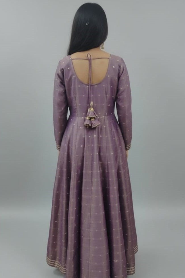 Purple Banarasi Anarkali Gown for Women