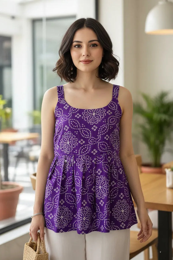 bandhani print kurti- front
