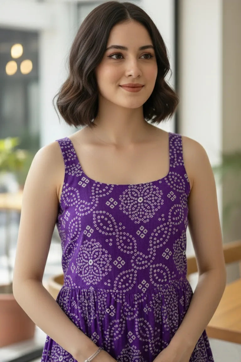 bandhani print kurti- front 