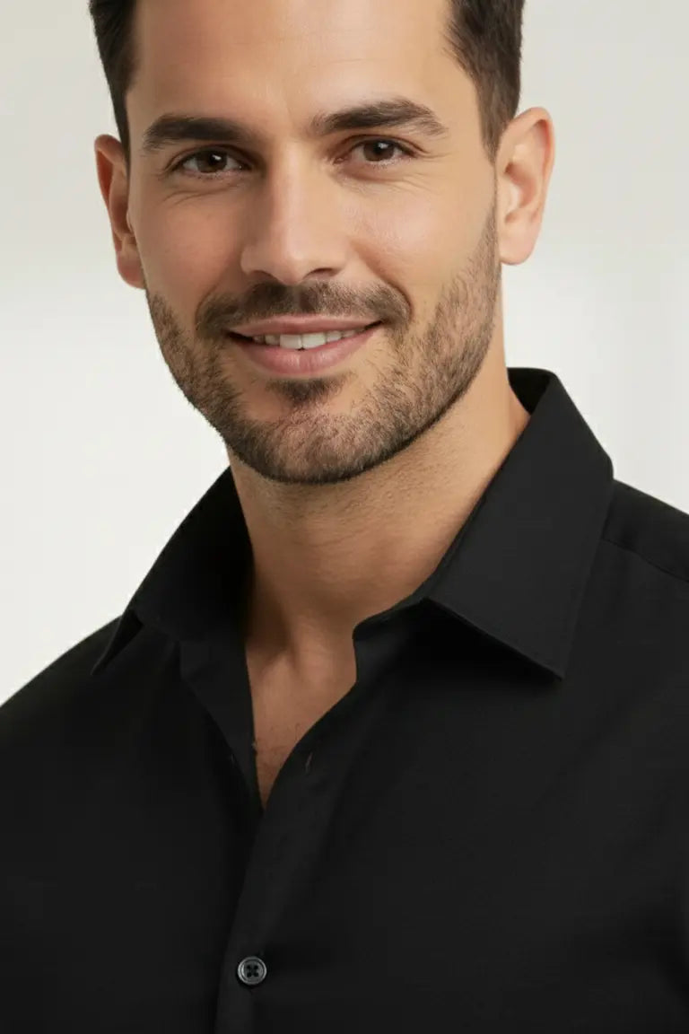 Men’s Classic Black Formal Cotton Shirt