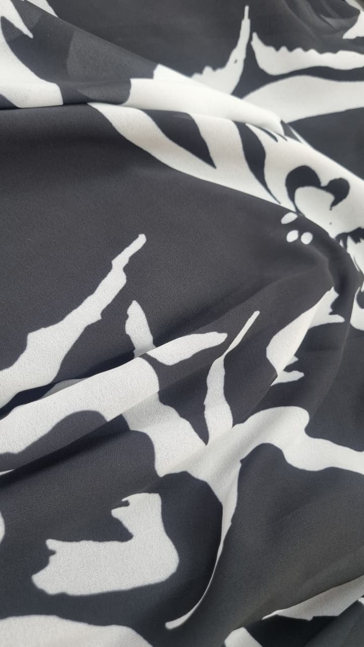 Black Georgette Printed Dress