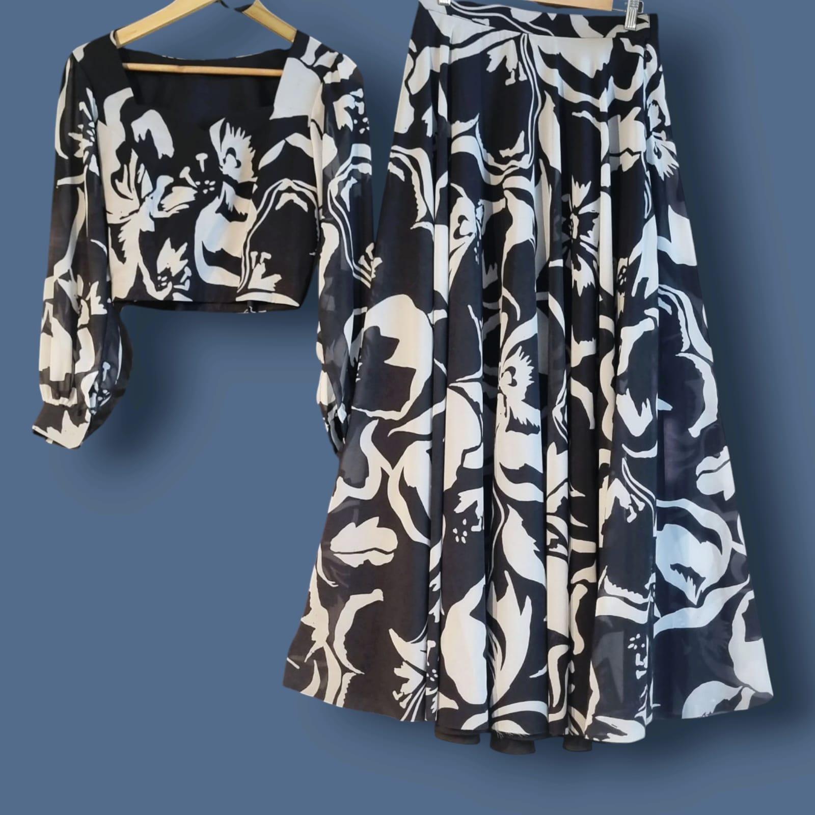 Black Georgette Printed Dress