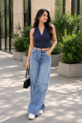 Denim Crop Top For Women