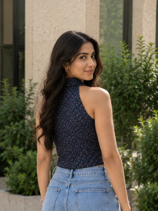 Denim Crop Top For Women