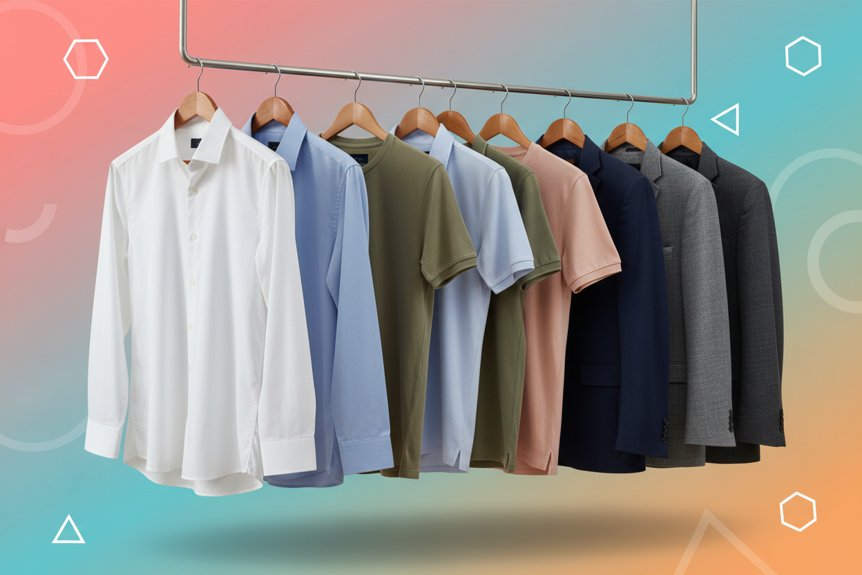 dont add text. bankground is oerfect but change clothes need to mak e clothes image on hanger in casual and aesthetic way 