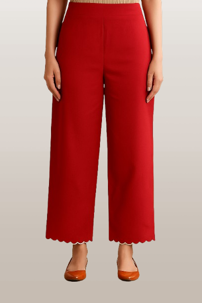 Stay cool and graceful in this Red Embroidered Suit Set for Women. Crafted as a breathable pure cotton suit set, it’s the ideal choice for warm-weather events.