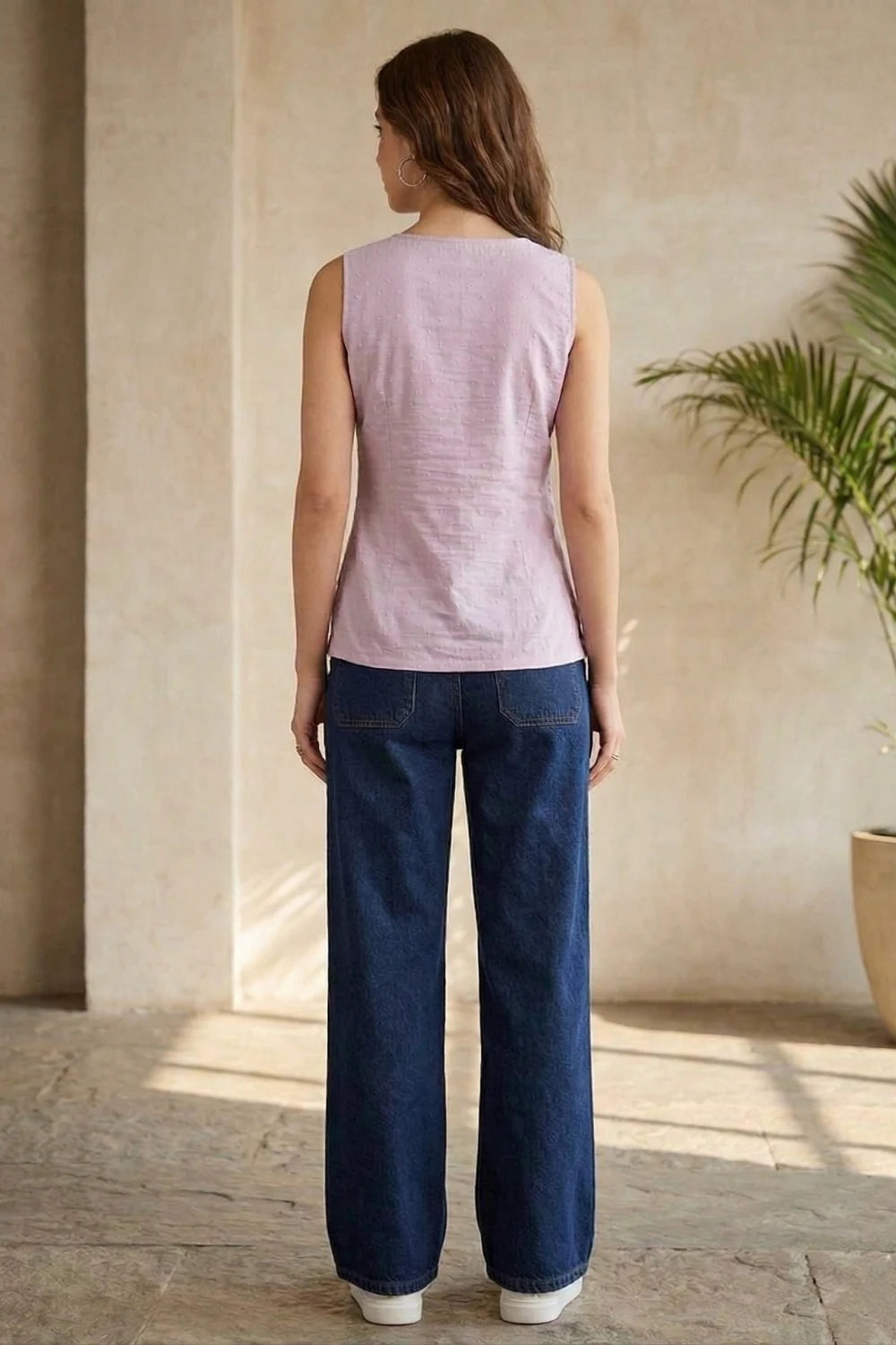 Blush Pink V-Neck Top