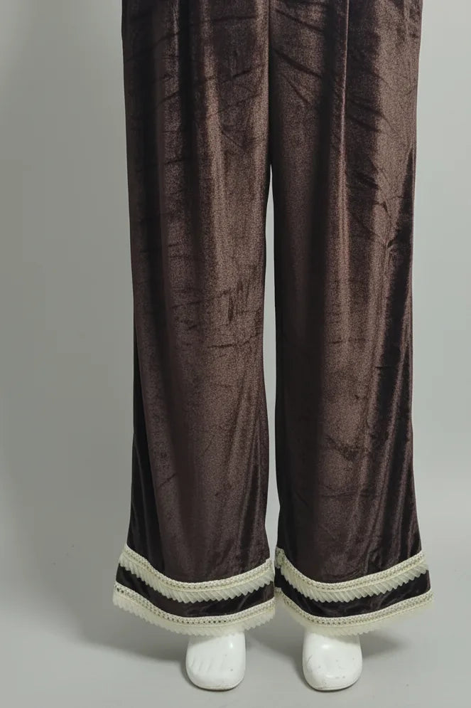 Women's Velvet Straight Kurti Co-Ord Set