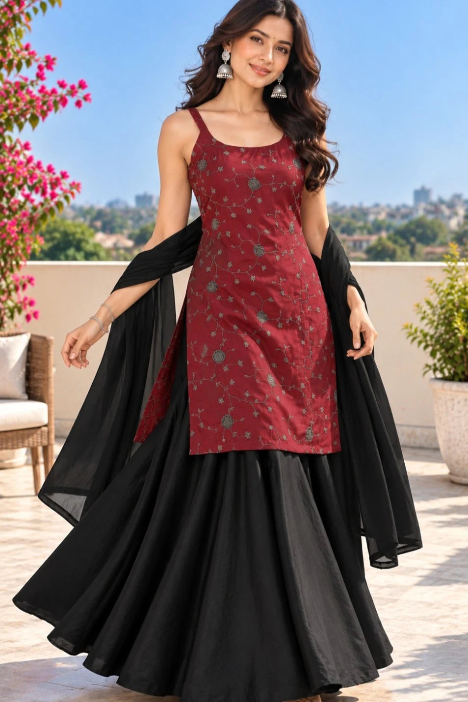 Kurta Palazzo Set with Dupatta for Women