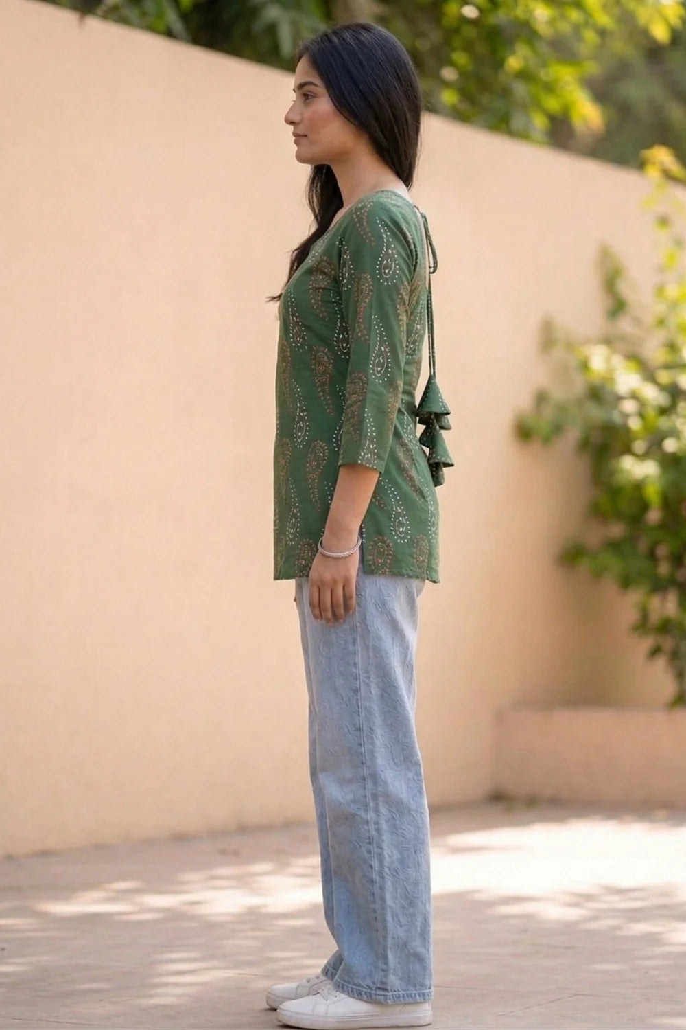 Women Sanganeri Print Short Kurti
