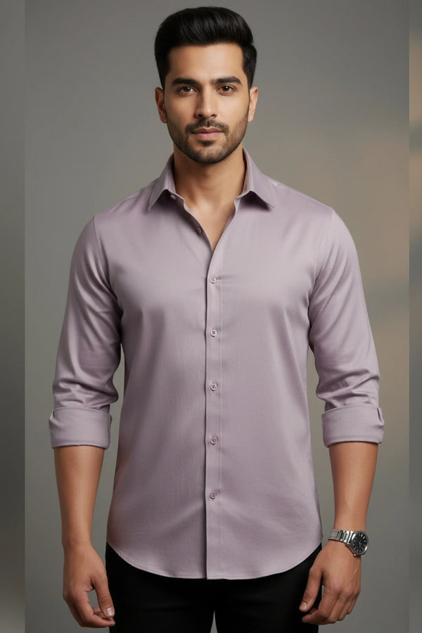 Men Cotton Lavender Formal Shirt