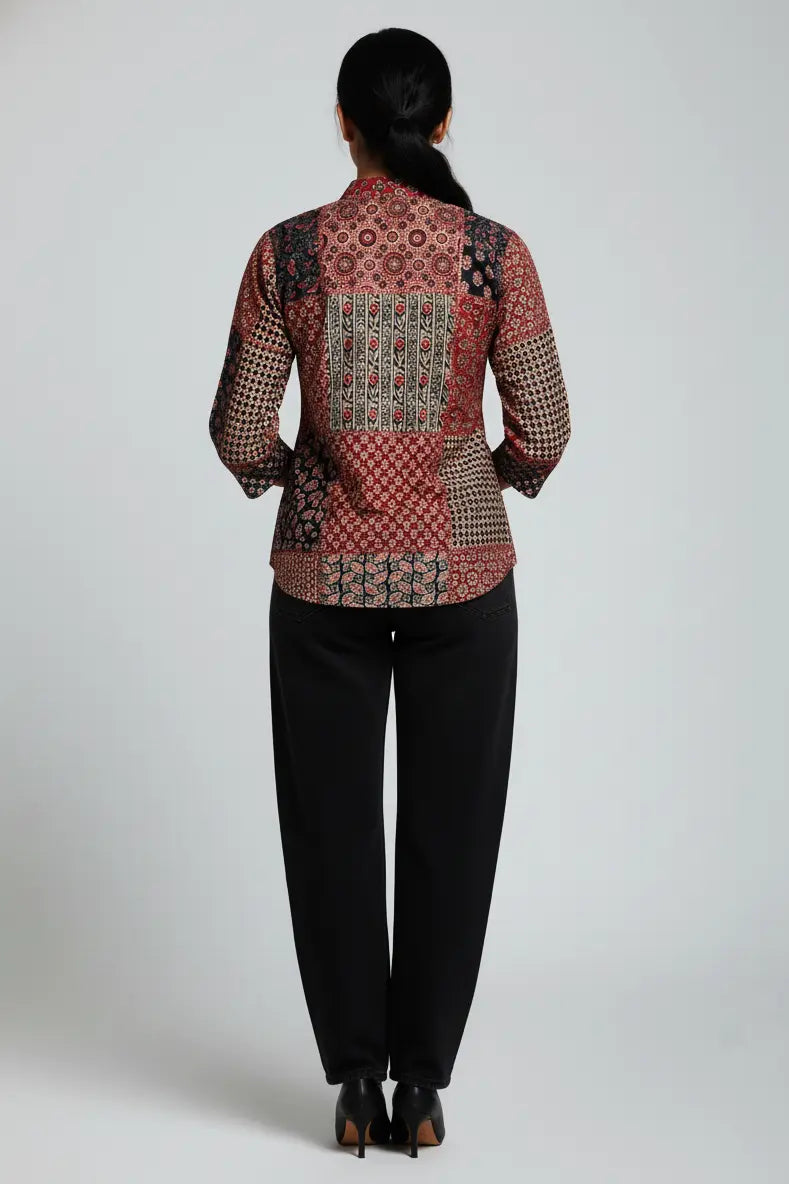 Stylish Jaipuri kurti made from soft cotton Jaipuri kurti fabric, designed as a trendy short kurti for women with 3/4 sleeves. This elegant short kurti features a beautiful Jaipuri print, making it a perfect short kurtis for jeans and a comfortable cotton kurti for everyday wear.