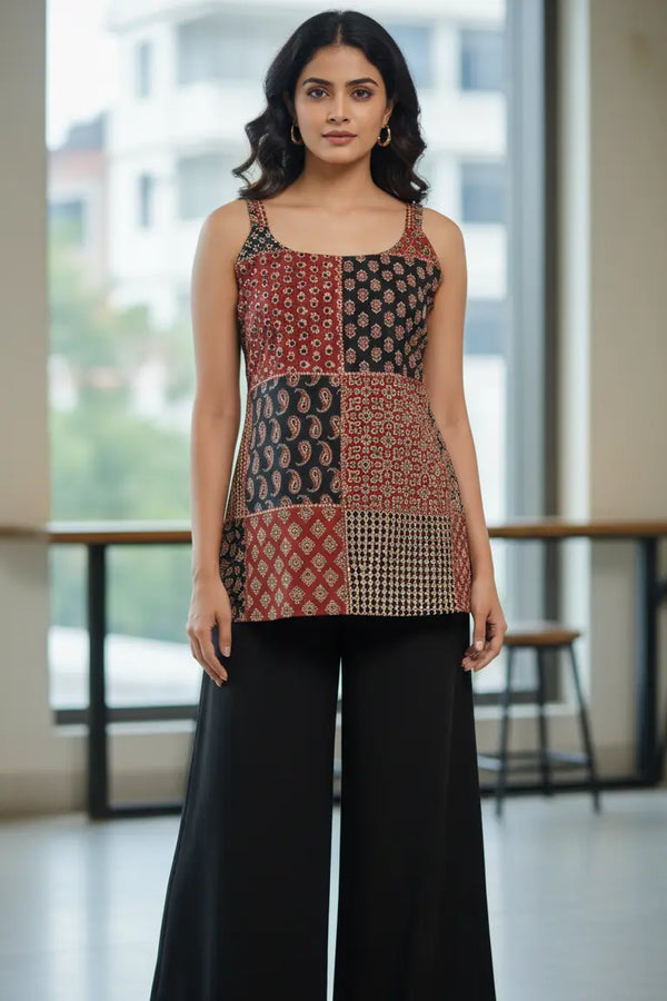 Jaipuri Patchwork Short Kurti for Women