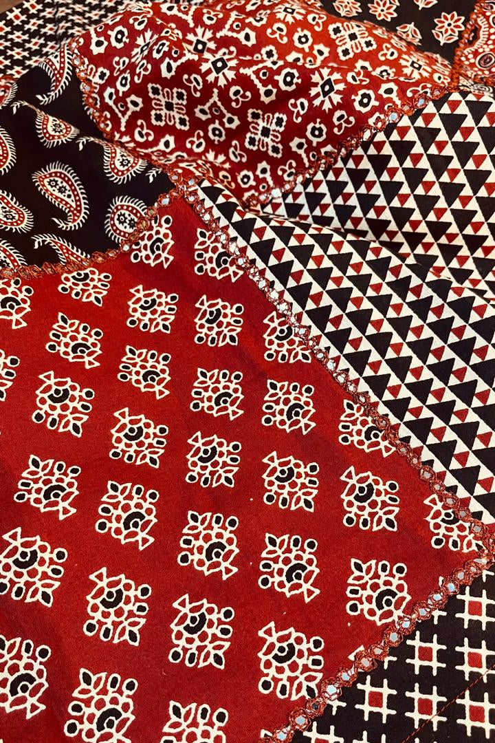 Jaipuri Patchwork Sleeveless Long Kurti for Women