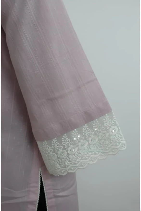 Women lavender suit designed as elegant ethnic wear, featuring a stylish women suit set with comfortable kurtis for women. This versatile salwar suit for women doubles as a trendy plazo suit, making it a graceful female suit set and modern suit womens set for festive and daily wear.- lace