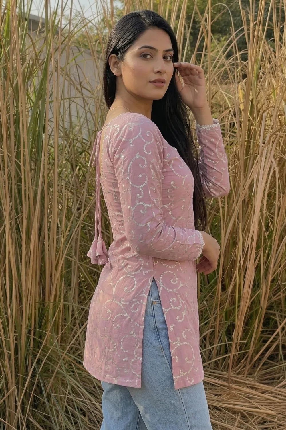 Light Pink Short Kurti