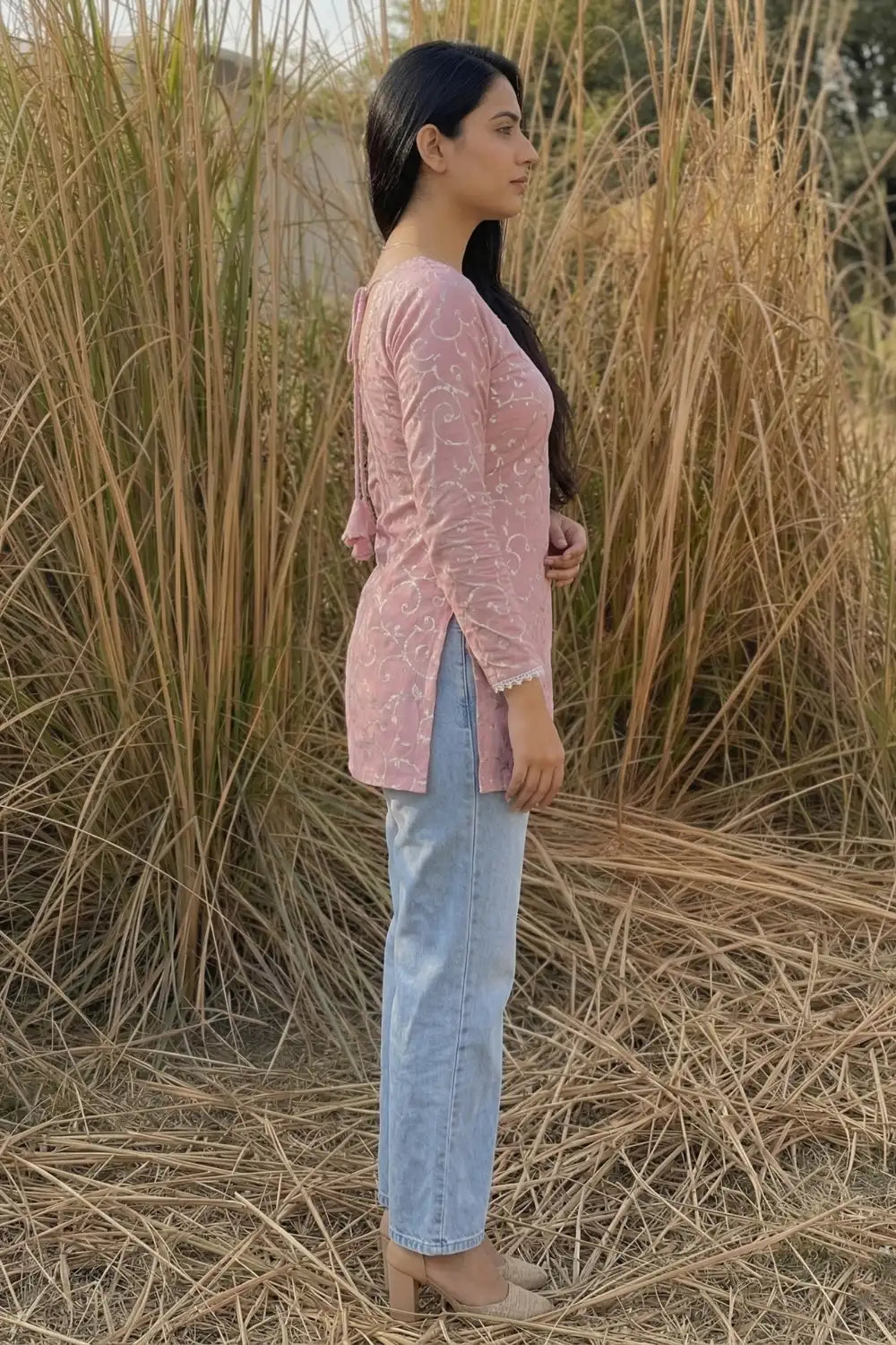 Light Pink Short Kurti
