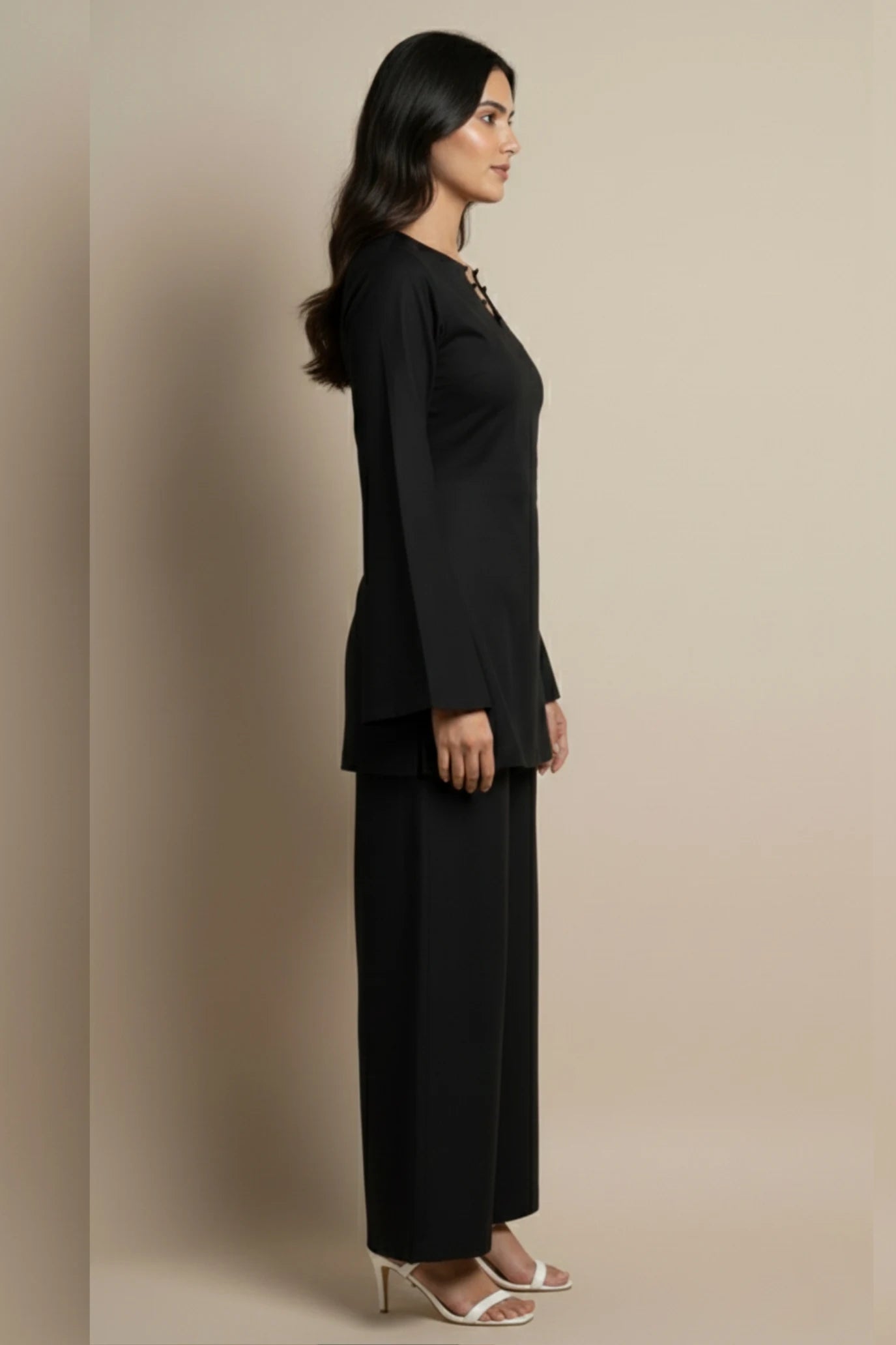 Women Black Rayon Co-Ord Set