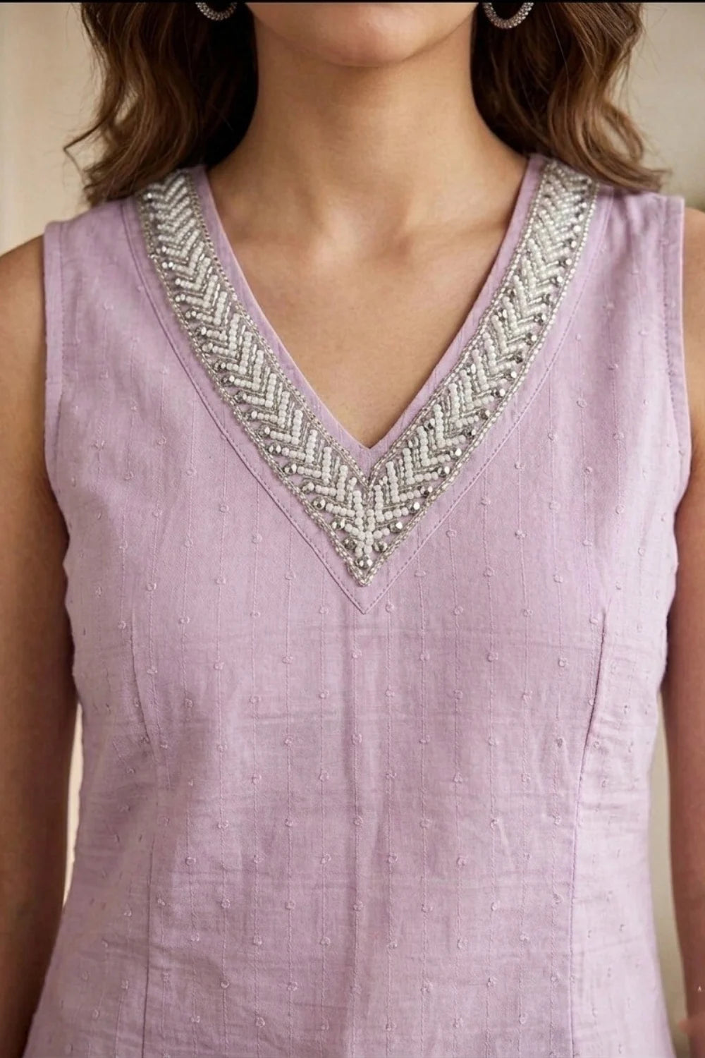 Blush Pink V-Neck Top
