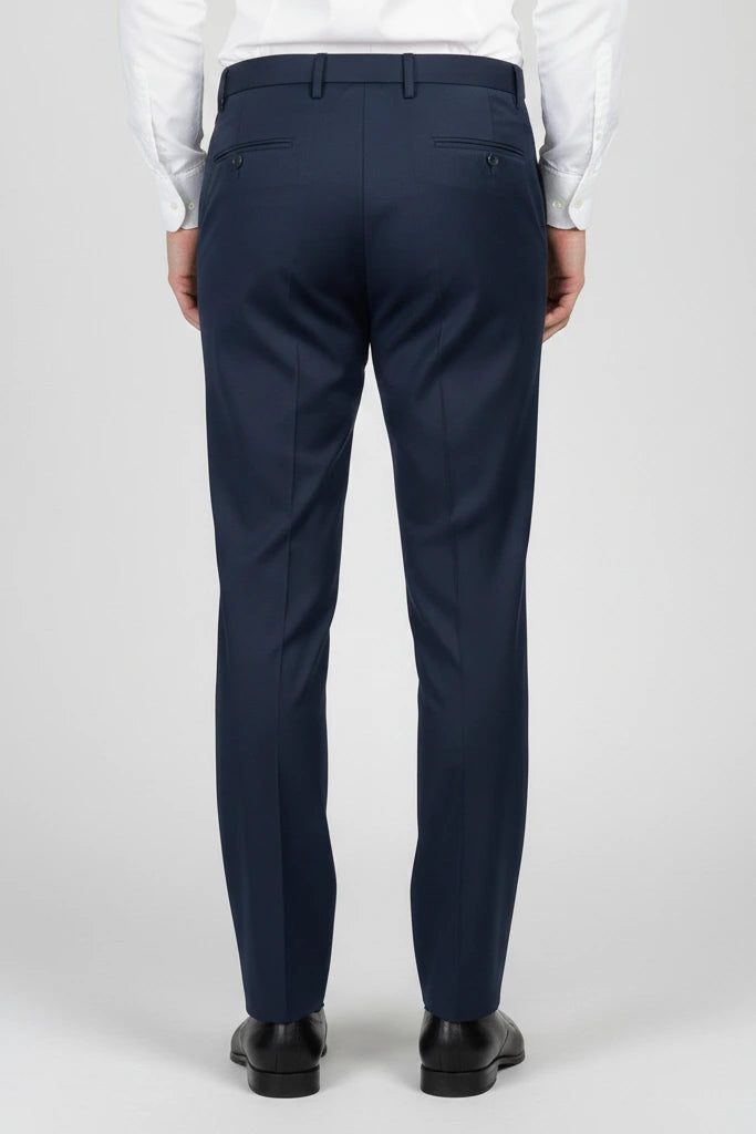 men navy blue formal trouser -  back 