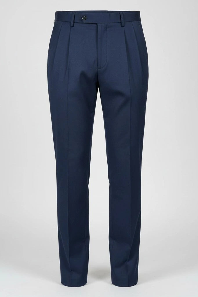 men navy blue formal trouser -  front full