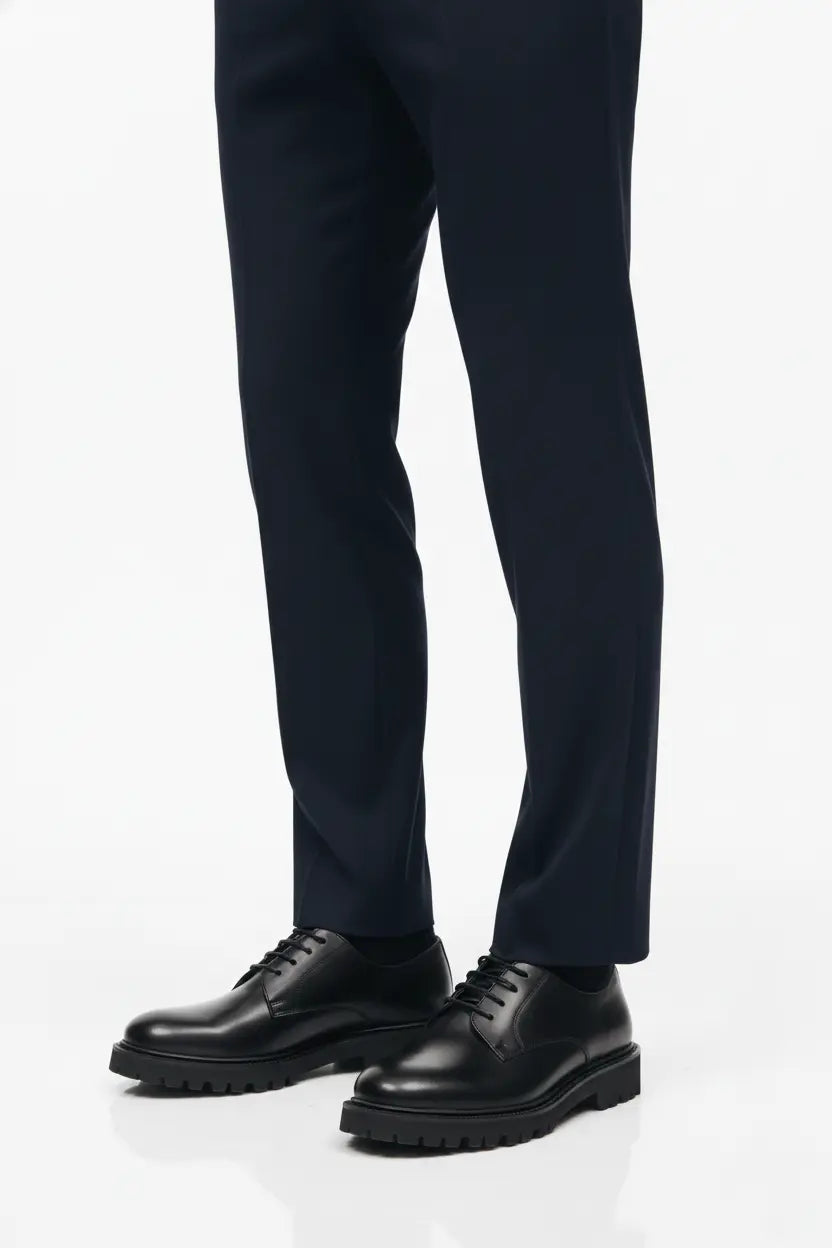 
Men’s navy blue cotton casual trousers designed for everyday wear, comfortable and breathable cotton fabric, stylish casual trousers for men suitable for office, travel, and daily use.