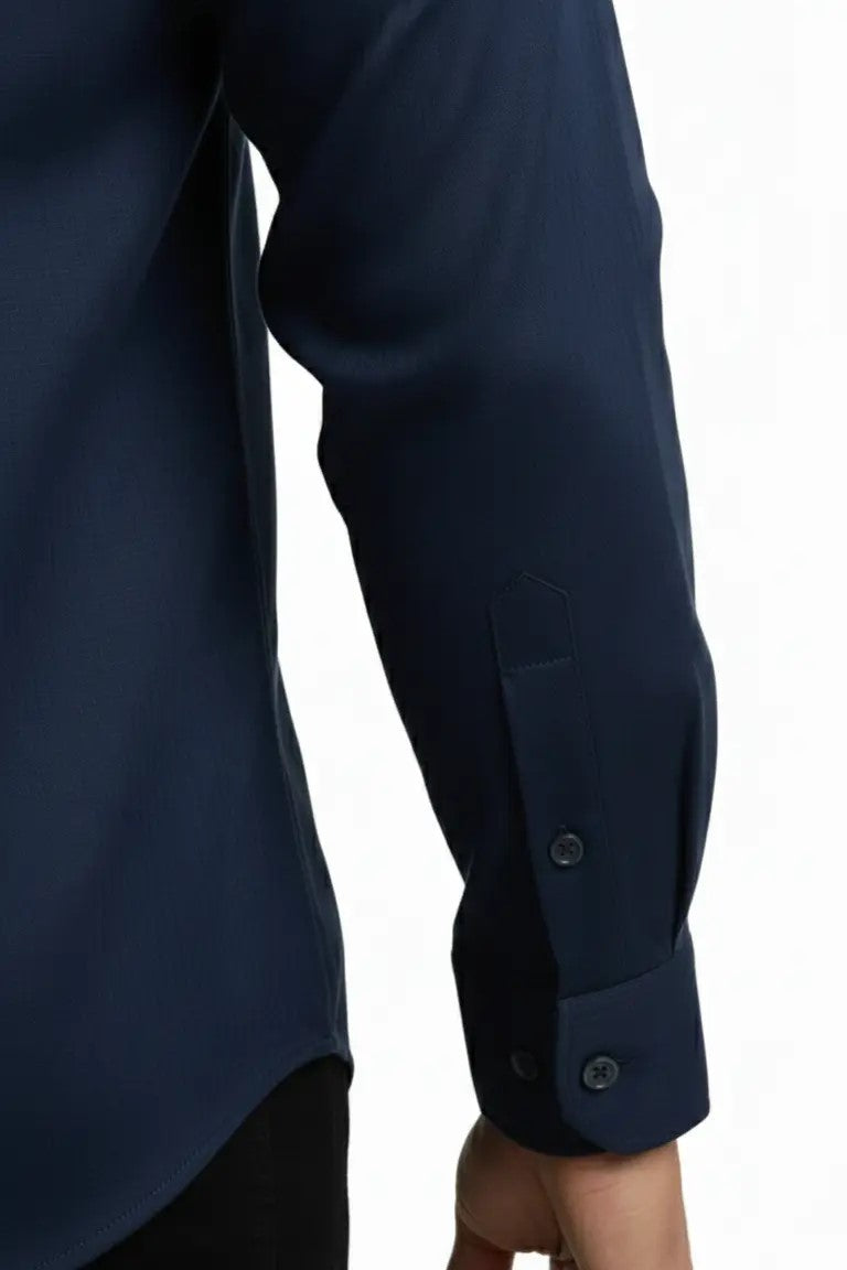 Men’s Navy Blue Cotton Casual Shirt