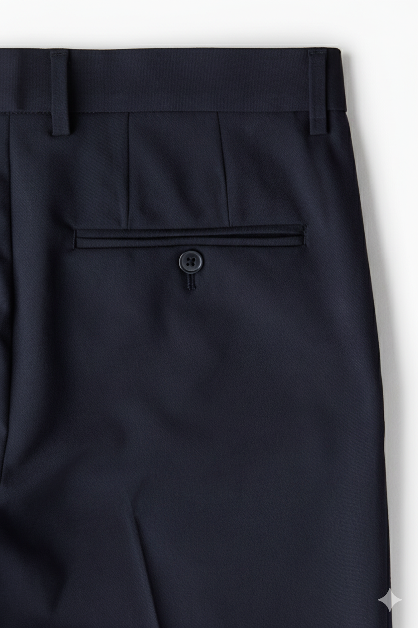 Navy Blue Cotton Trouser