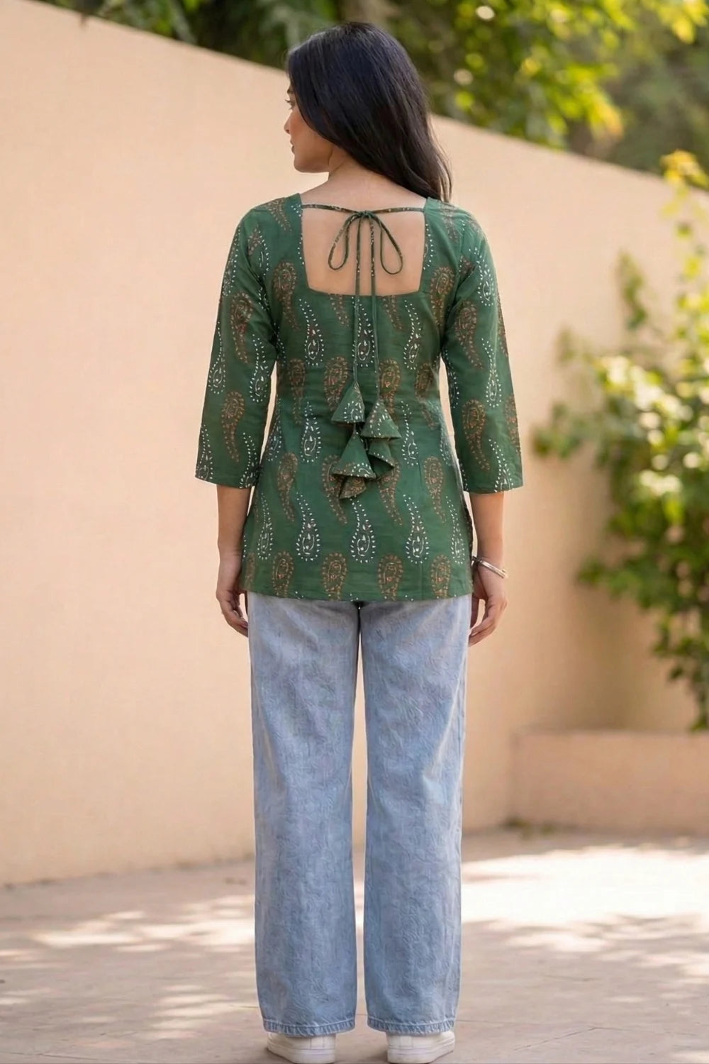 Women Sanganeri Print Short Kurti