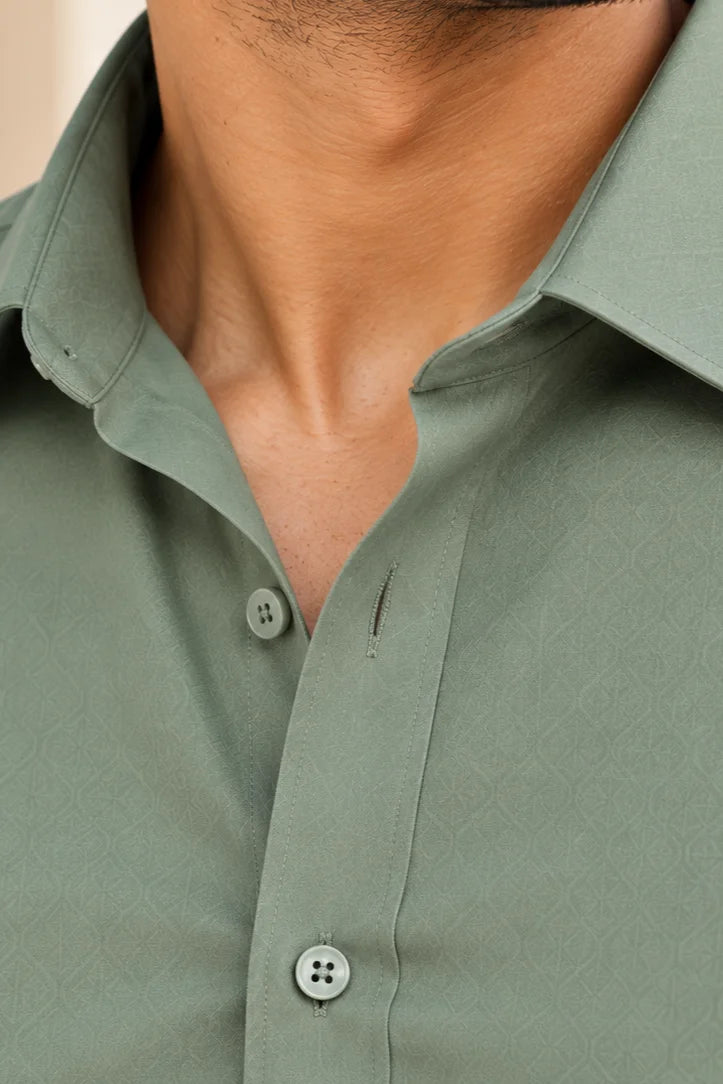 Mint Green Cotton Shirt for Men | Full Sleeve Casual Shirt | Solid Formal & Smart Casual Wear