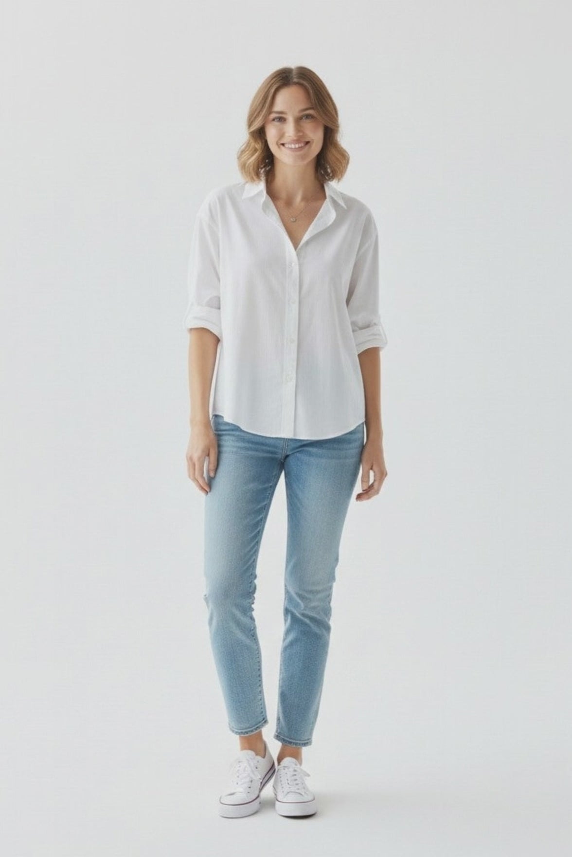 White Cotton Shirt for Women