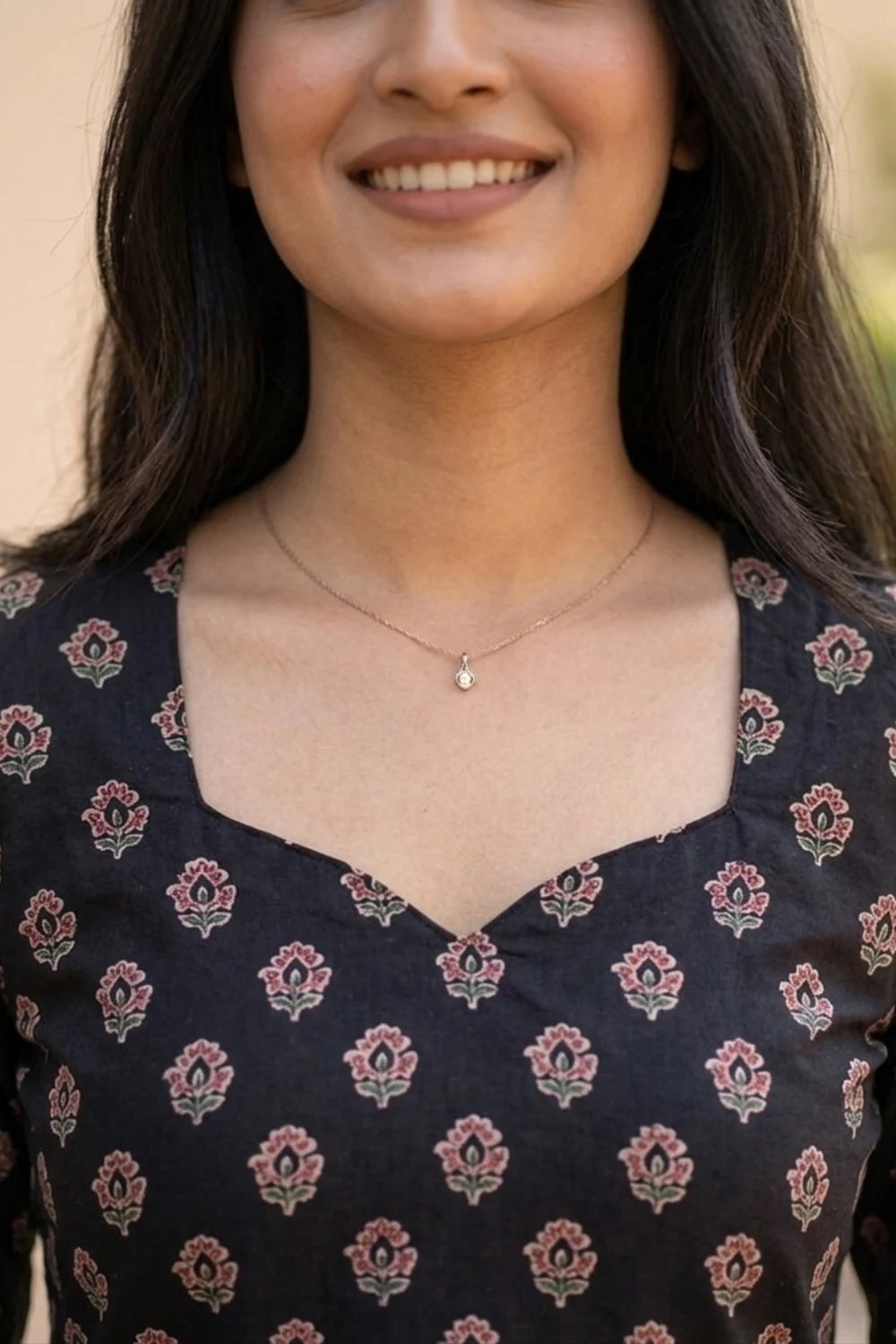 Maroon Short Block Print Kurti