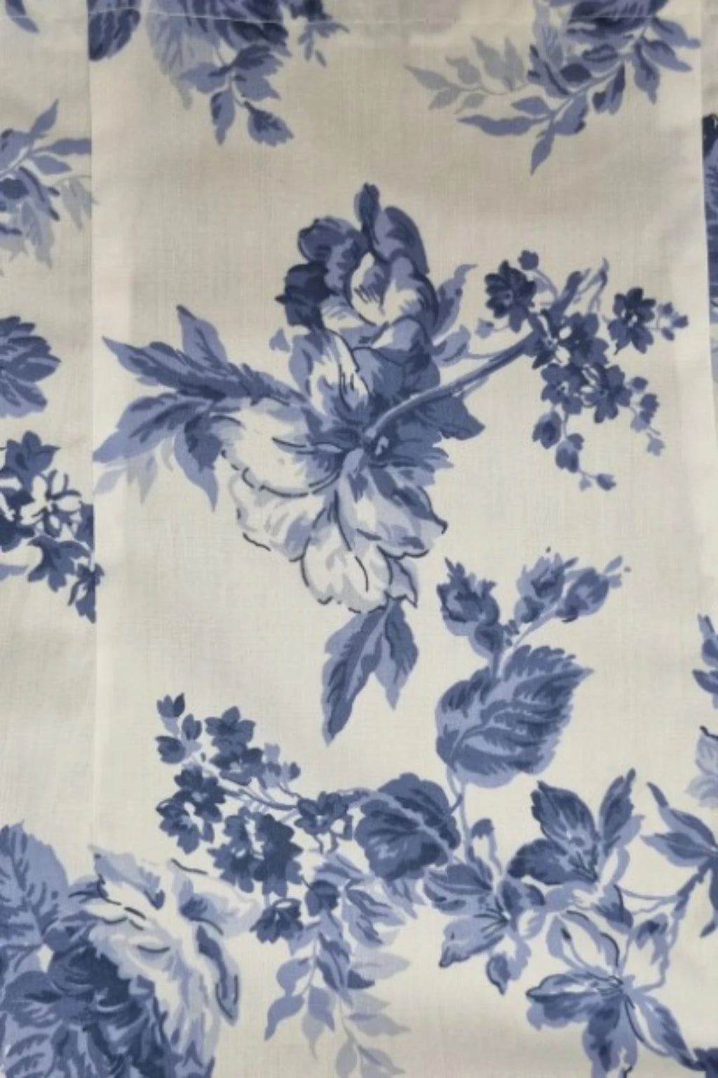 Women’s White Blue Floral Cotton Crop Shirt