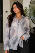 Grey Georgette Shirt for Women