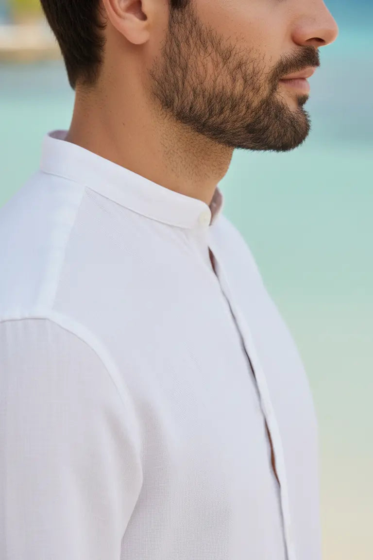 white linen shirt- zoom