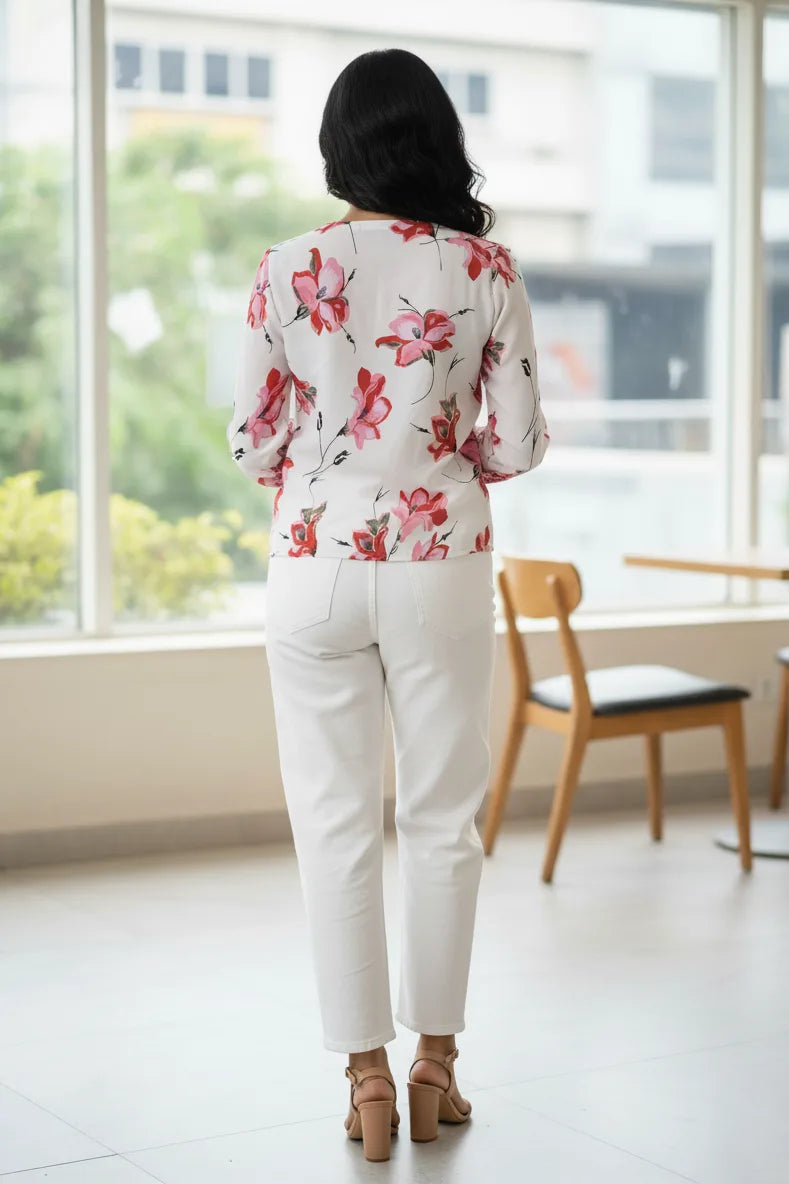 Women purple anarkali dress- back 