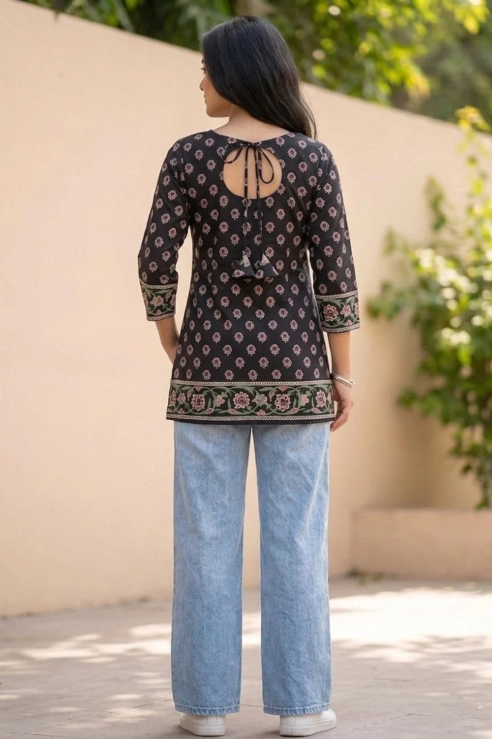 Maroon Short Block Print Kurti